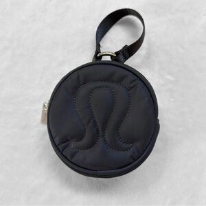 NWOT Lululemon Logo Pouch Coin Case Keychain – Black Nylon Mini Clip Pouch